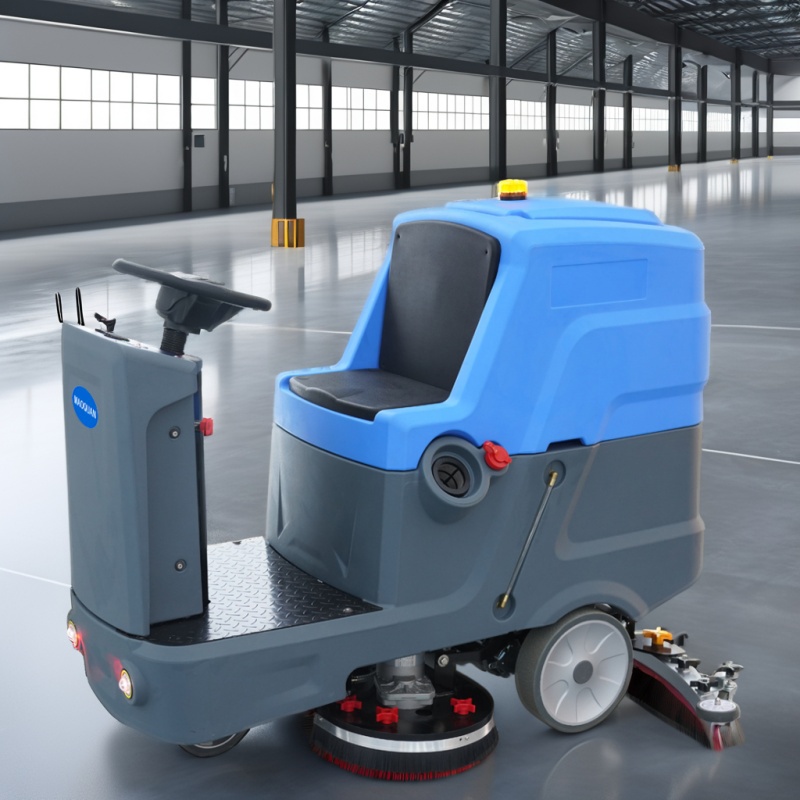 Ride-on small size floor scrubber