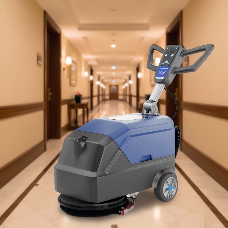 commercial walk behind floor scrubber
