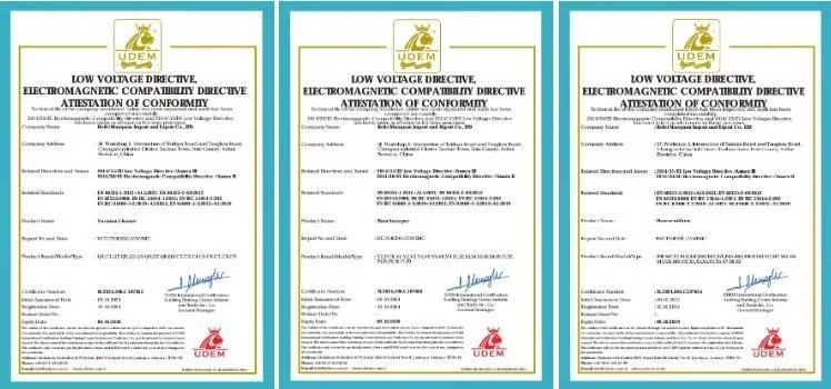 Floor Scrubber Certificate