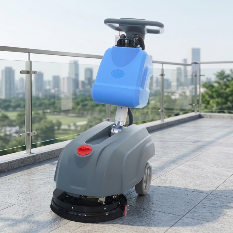 mini electric scrubber for tight spaces