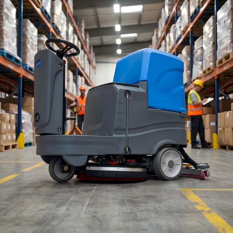 Warehouse Ride On Scrubber Machine